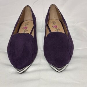Penny Loves Kenny Purple Flats with Silver Tips